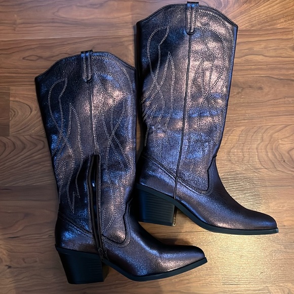 Pop Kylie Gunmetal Cowboy boots - Picture 1 of 2